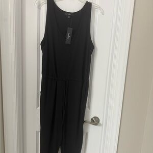 Lulu’s Black Sleeveless drawstring Jumpsuit Medium